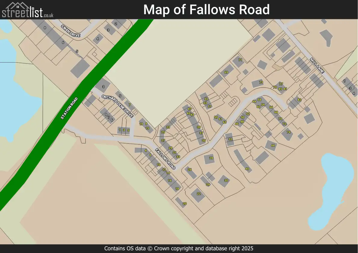 Map of Fallows Road