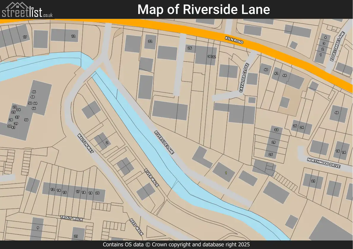 Map of Riverside Lane