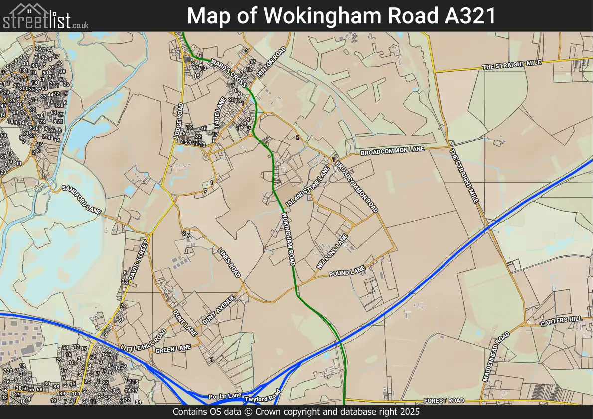 Map of Wokingham Road A321