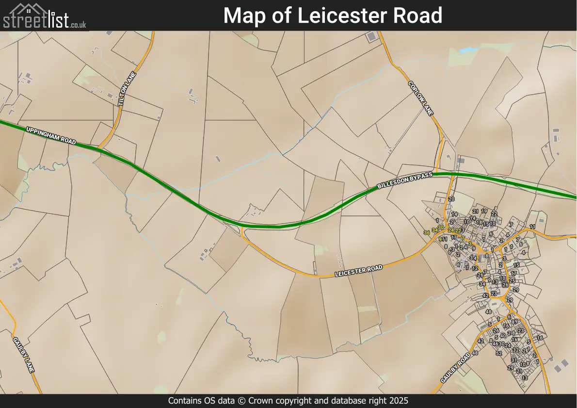 Map of Leicester Road