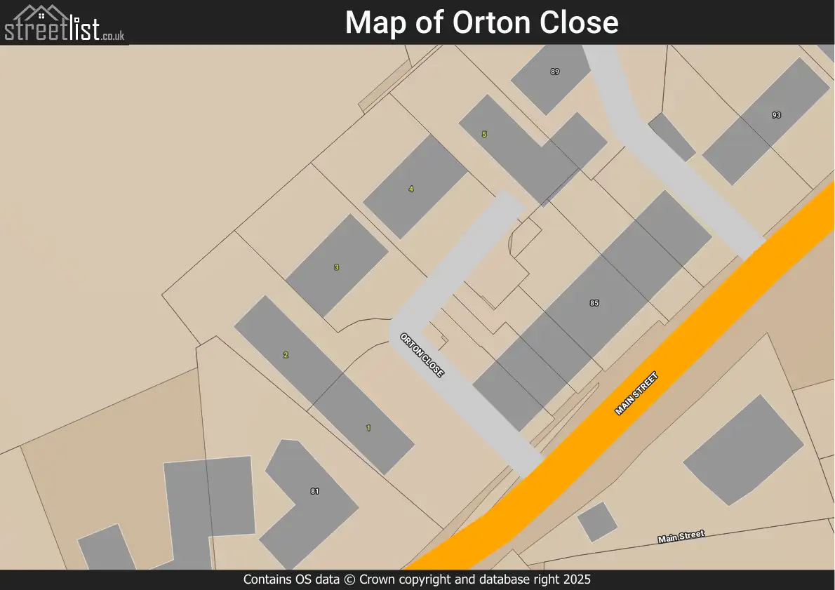 Map of Orton Close
