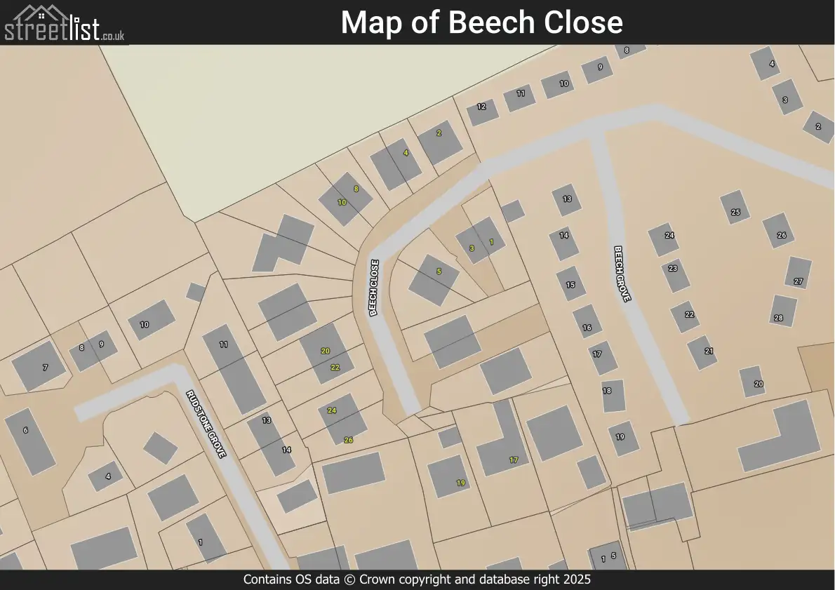 Map of Beech Close