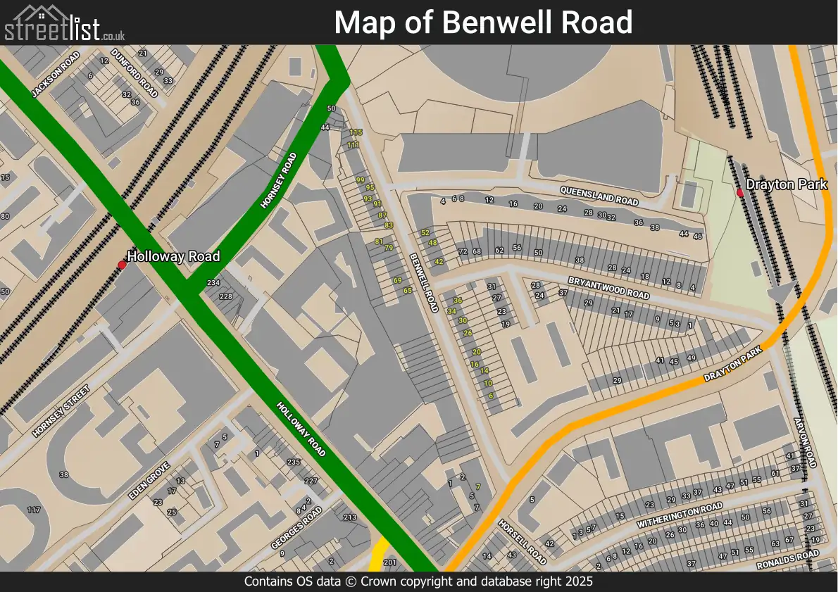 Benwell Road London Islington Greater London Street Map Property benwell-road-london-islington-greater-london-street-map-property