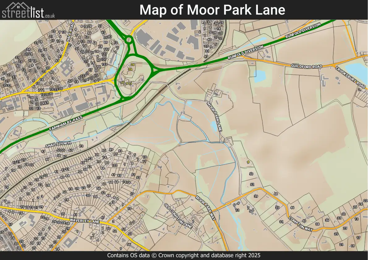 Map of Moor Park Lane