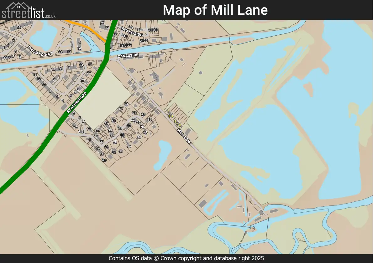 Map of Mill Lane