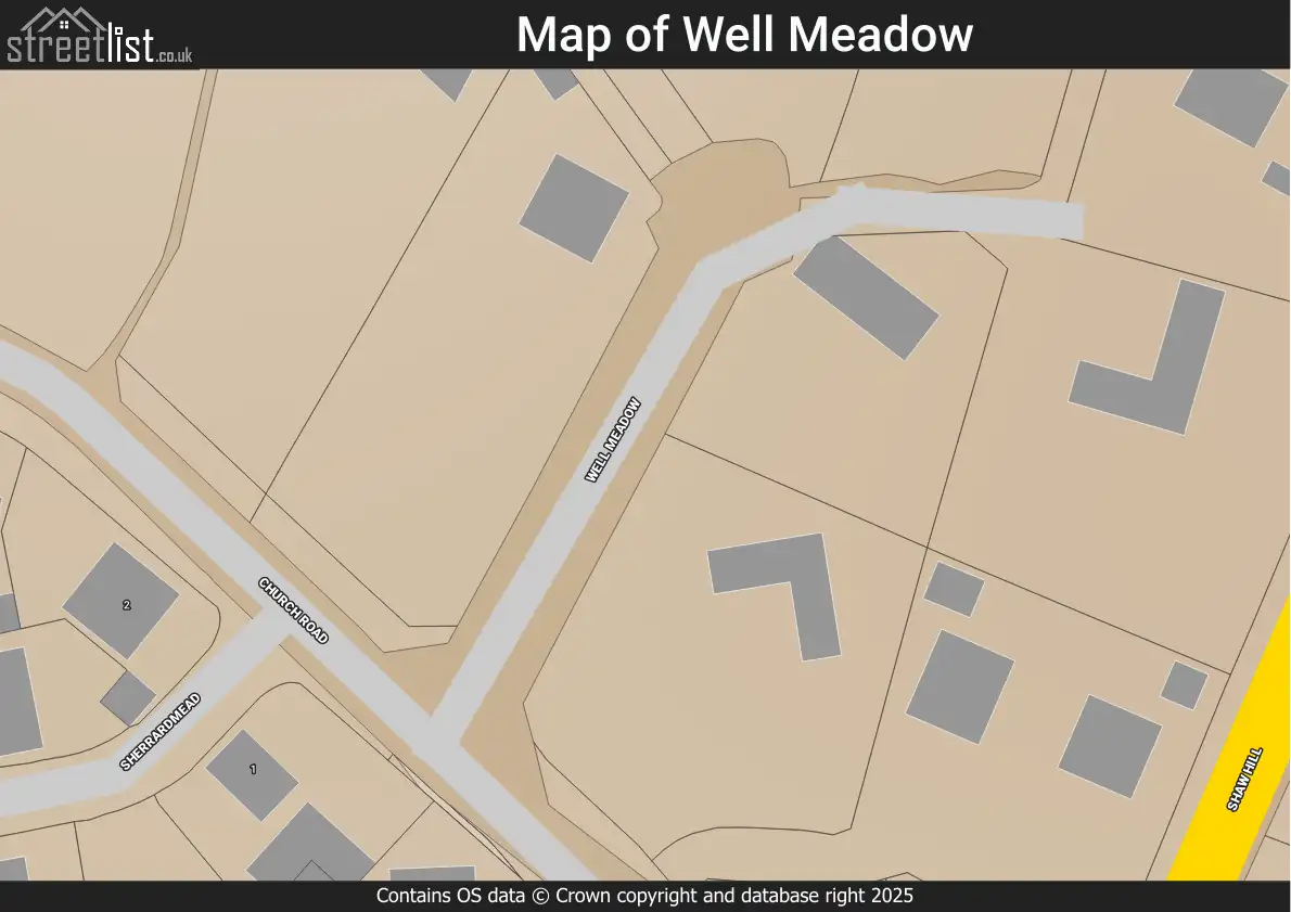 Map of Well Meadow
