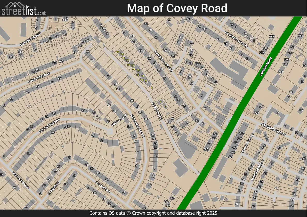 Map of Covey Road