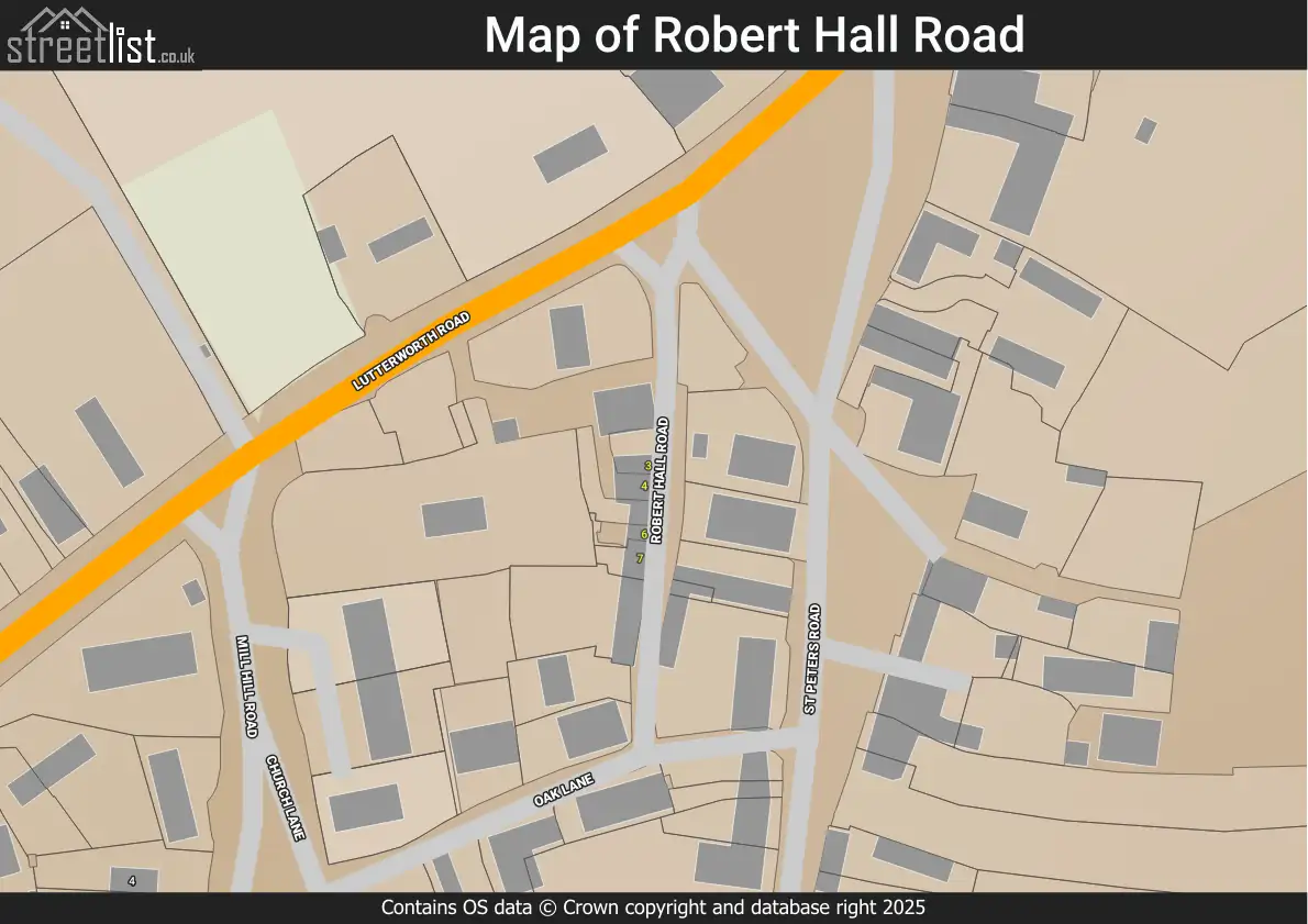Map of Robert Hall Road
