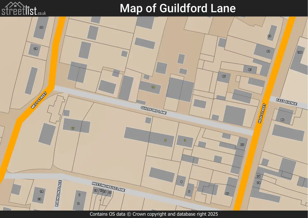 Map of Guildford Lane