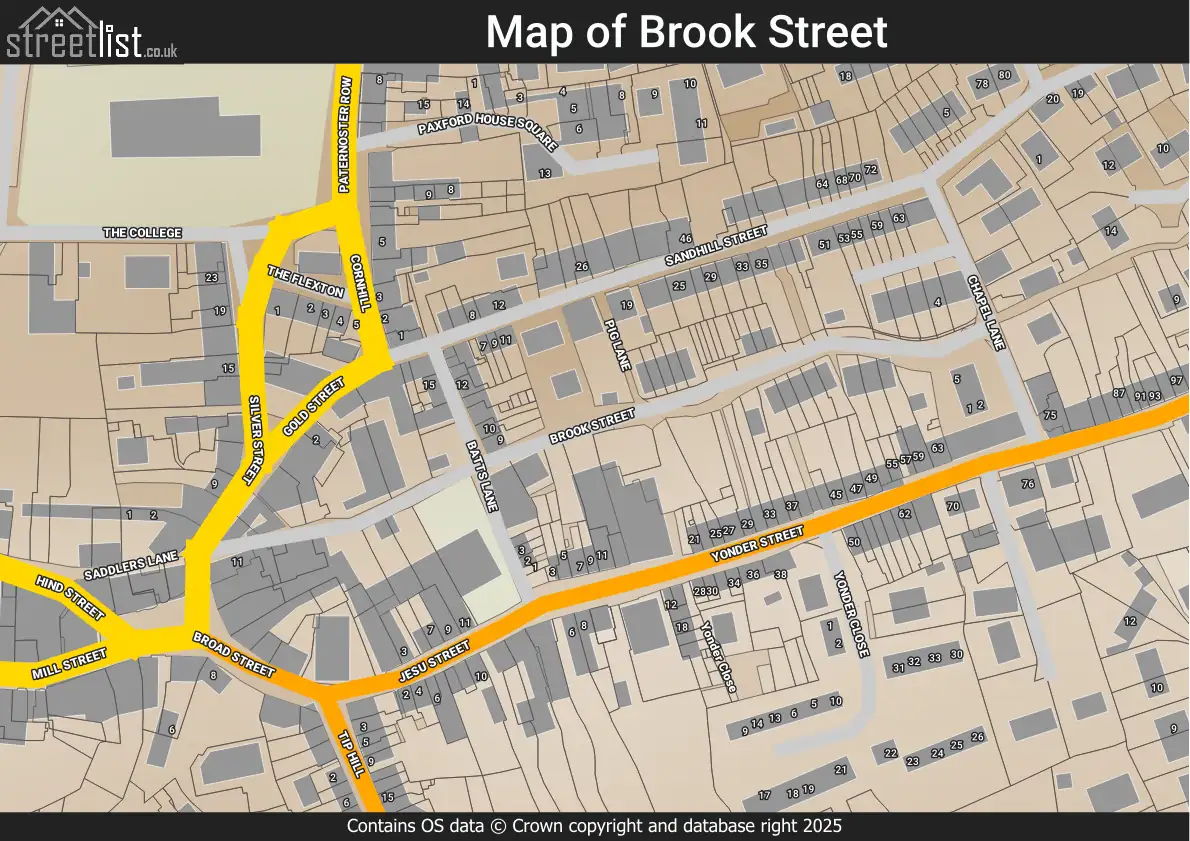 Map of Brook Street