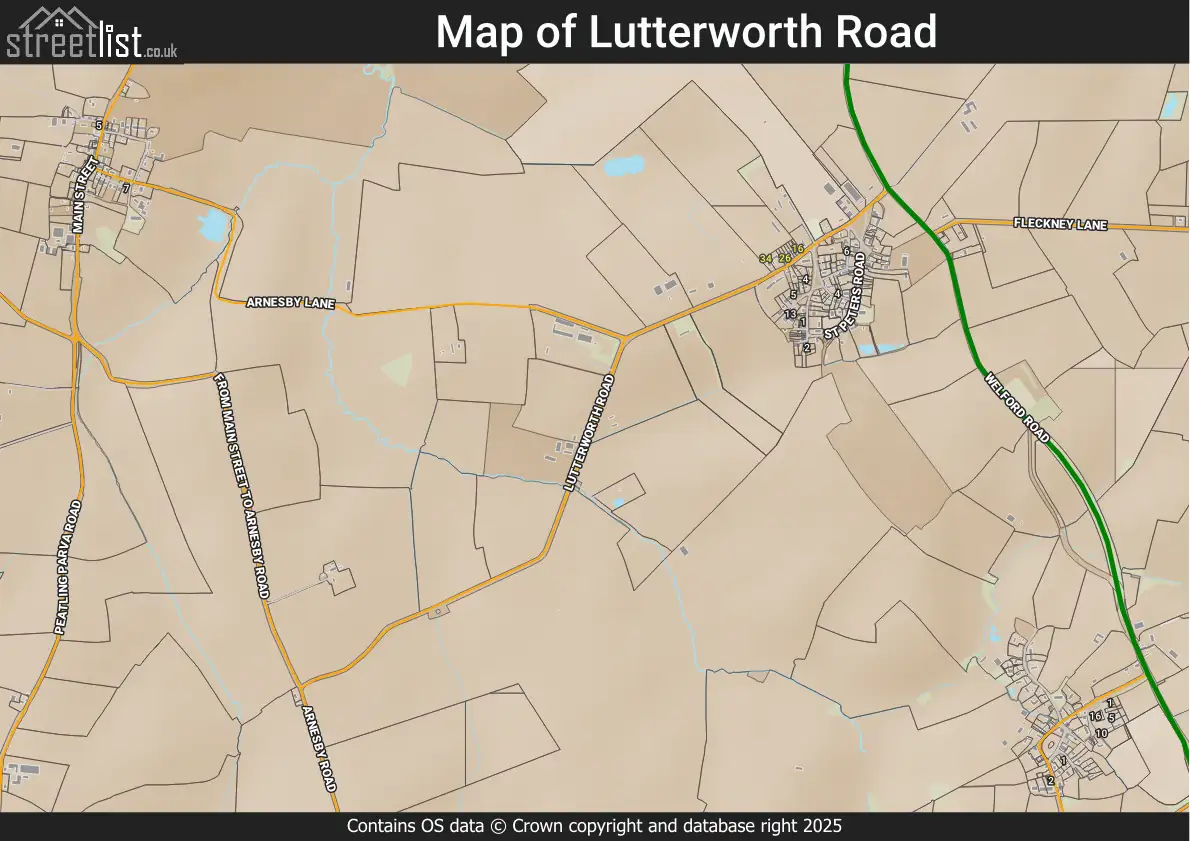 Map of Lutterworth Road