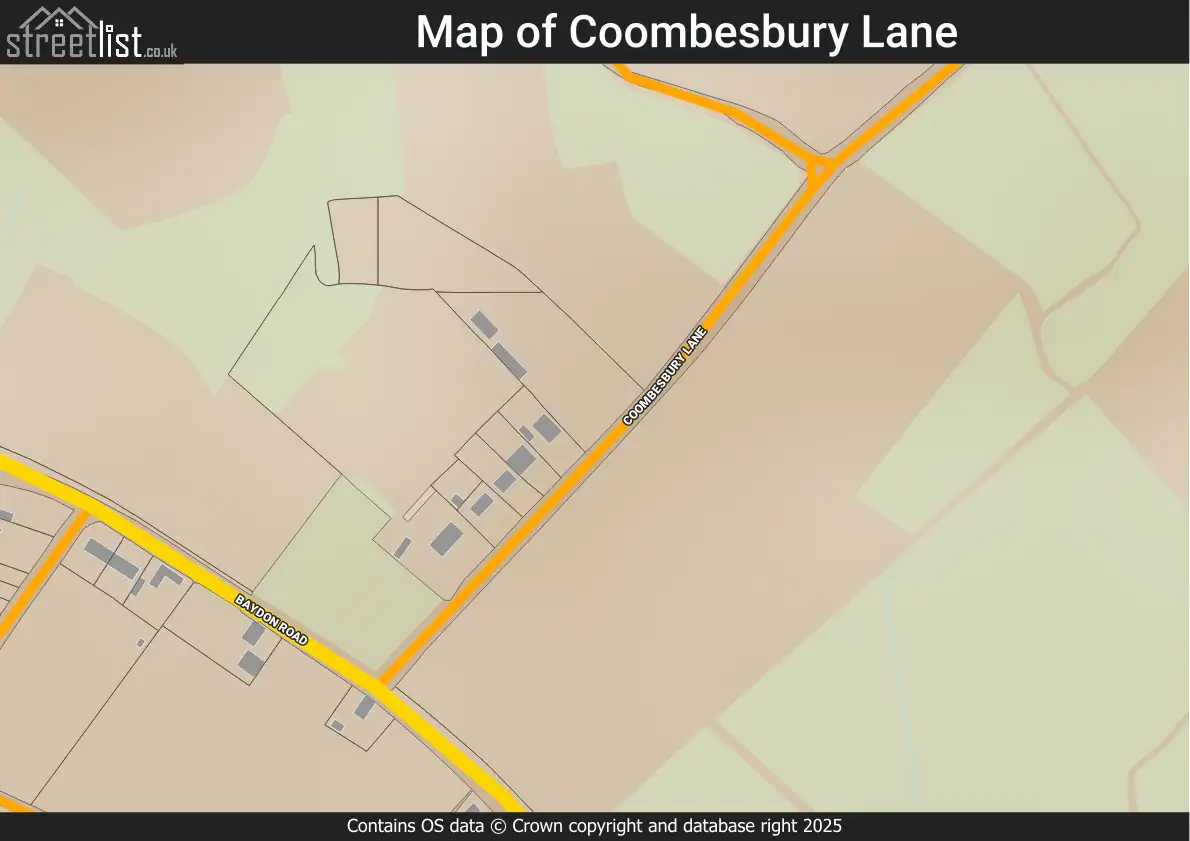 Map of Coombesbury Lane