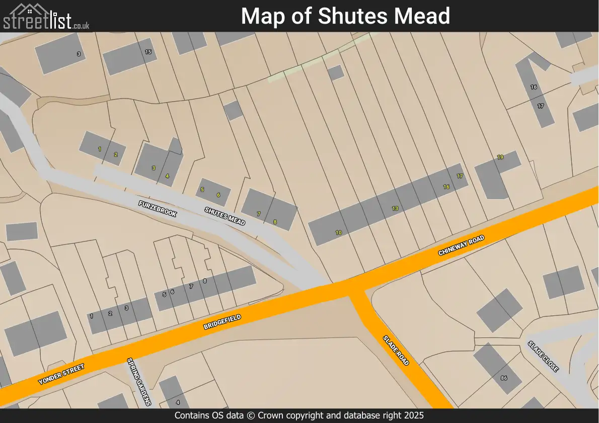 Map of Shutes Mead