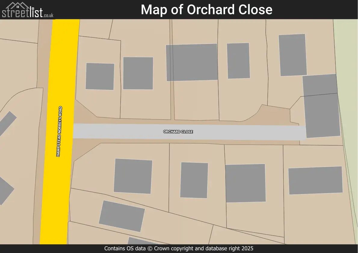 Map of Orchard Close