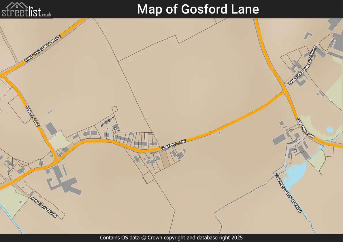 Map of Gosford Lane