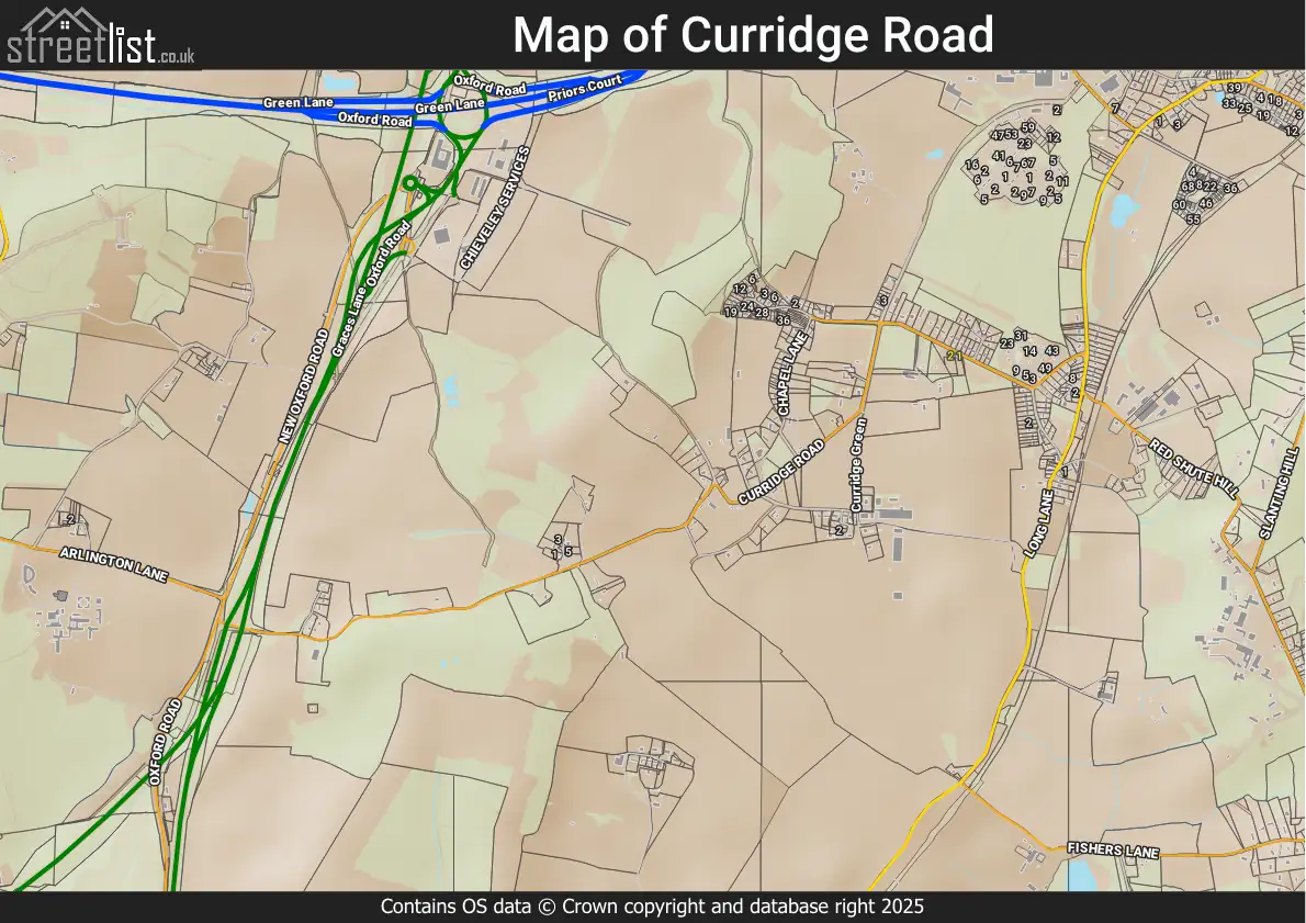 Map of Curridge Road