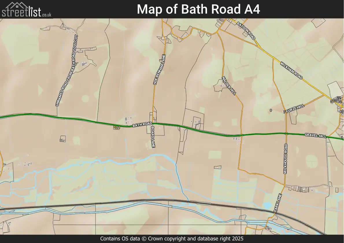 Map of Bath Road A4