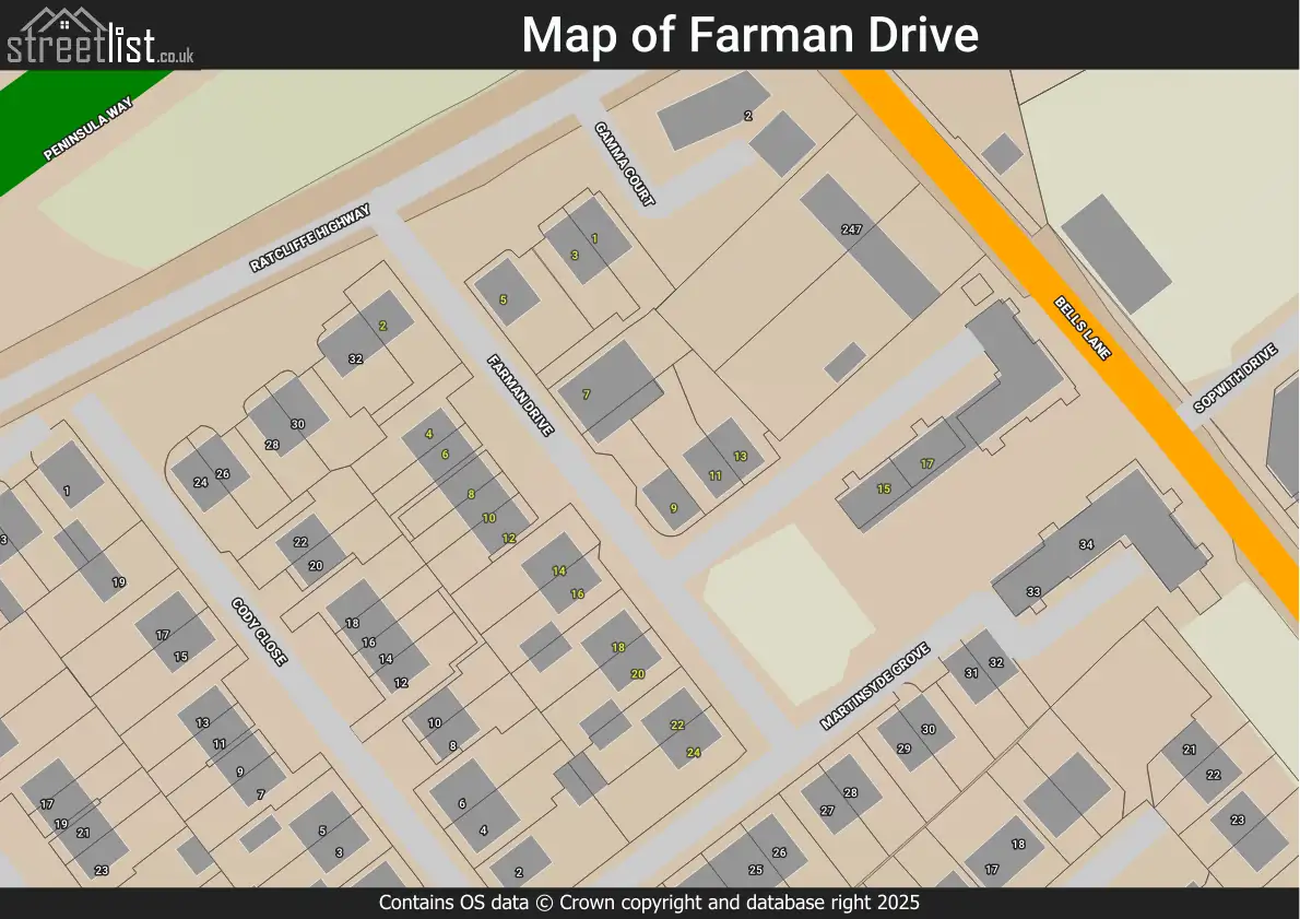 Farman Drive, Rochester, Hoo St Werburgh, Kent | Street map, property