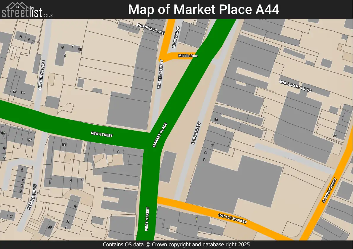 Map of Market Place A44