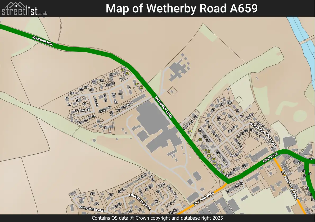 Map of Wetherby Road A659