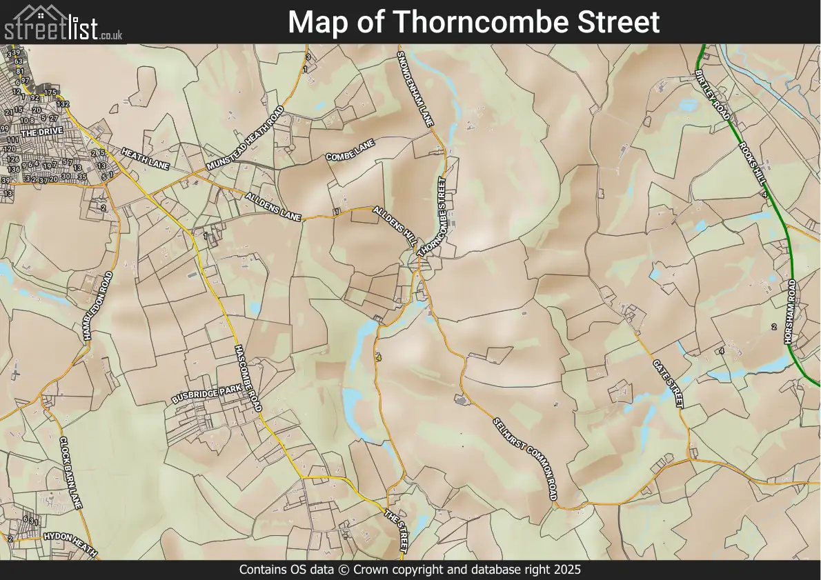 Map of Thorncombe Street