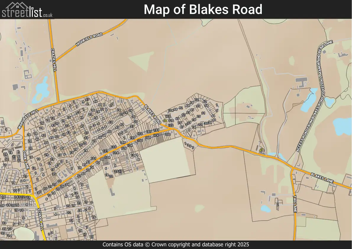Map of Blakes Road
