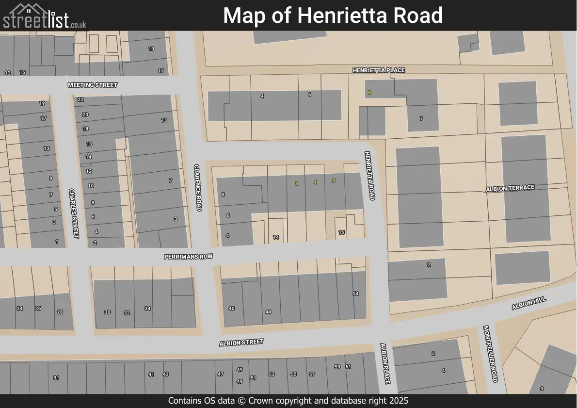Map of Henrietta Road