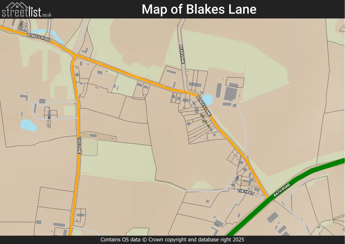 Map of Blakes Lane