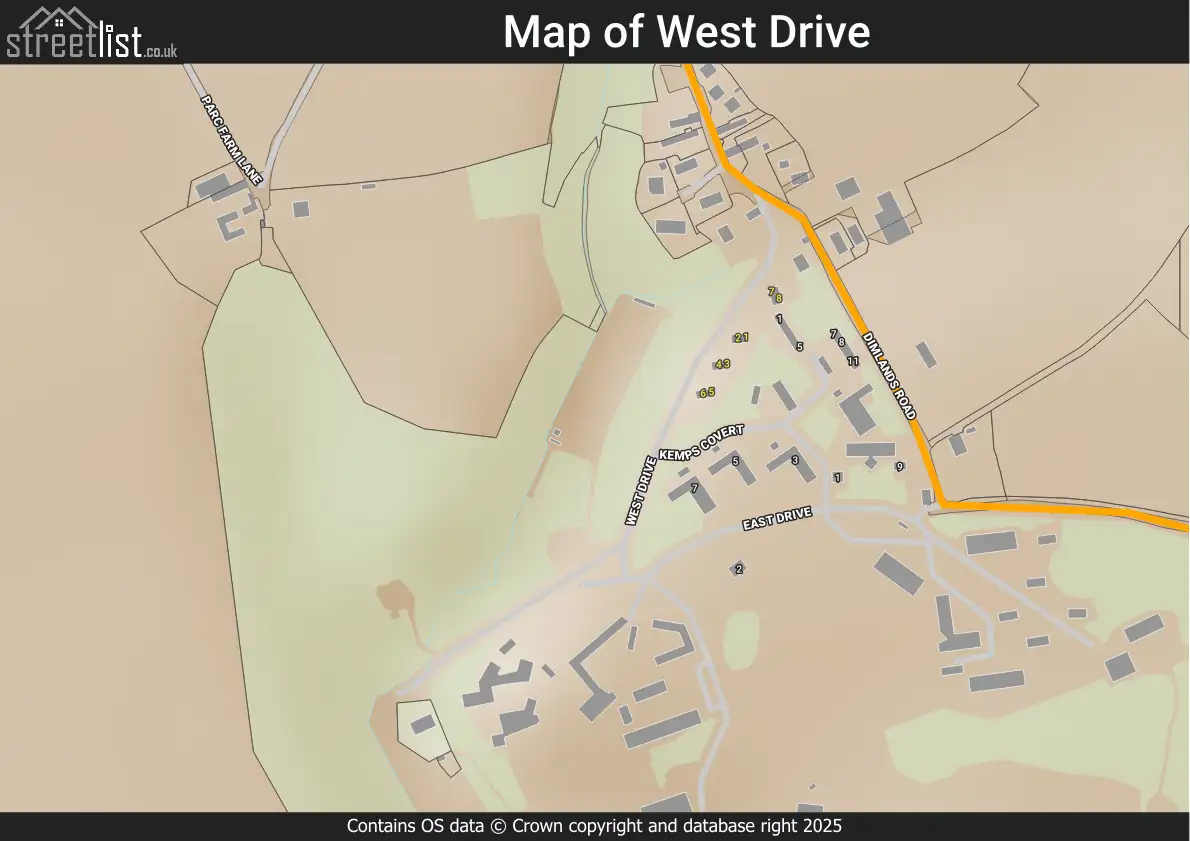 Map of West Drive