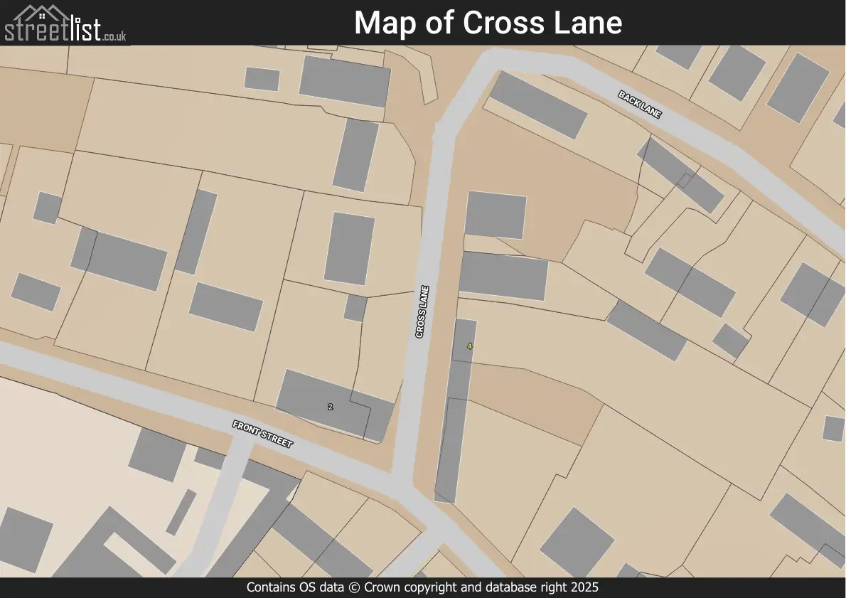 Map of Cross Lane