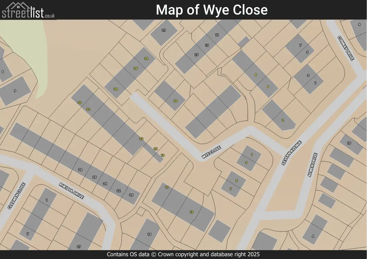 Map of Wye Close