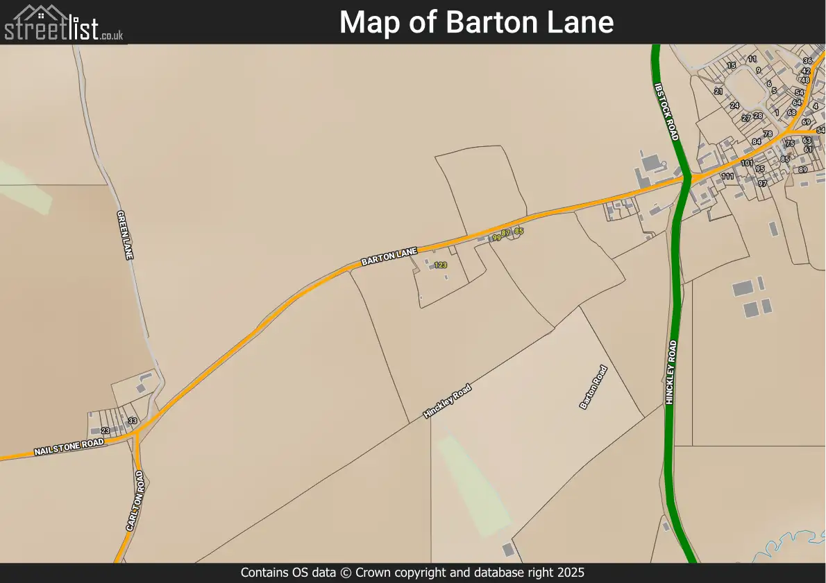 Map of Barton Lane