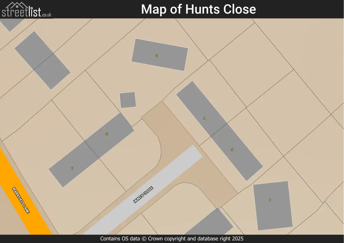 Map of Hunts Close