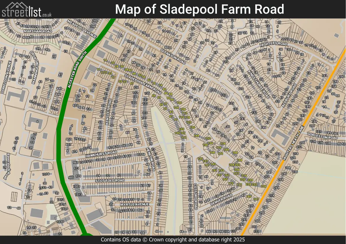 Map of Sladepool Farm Road