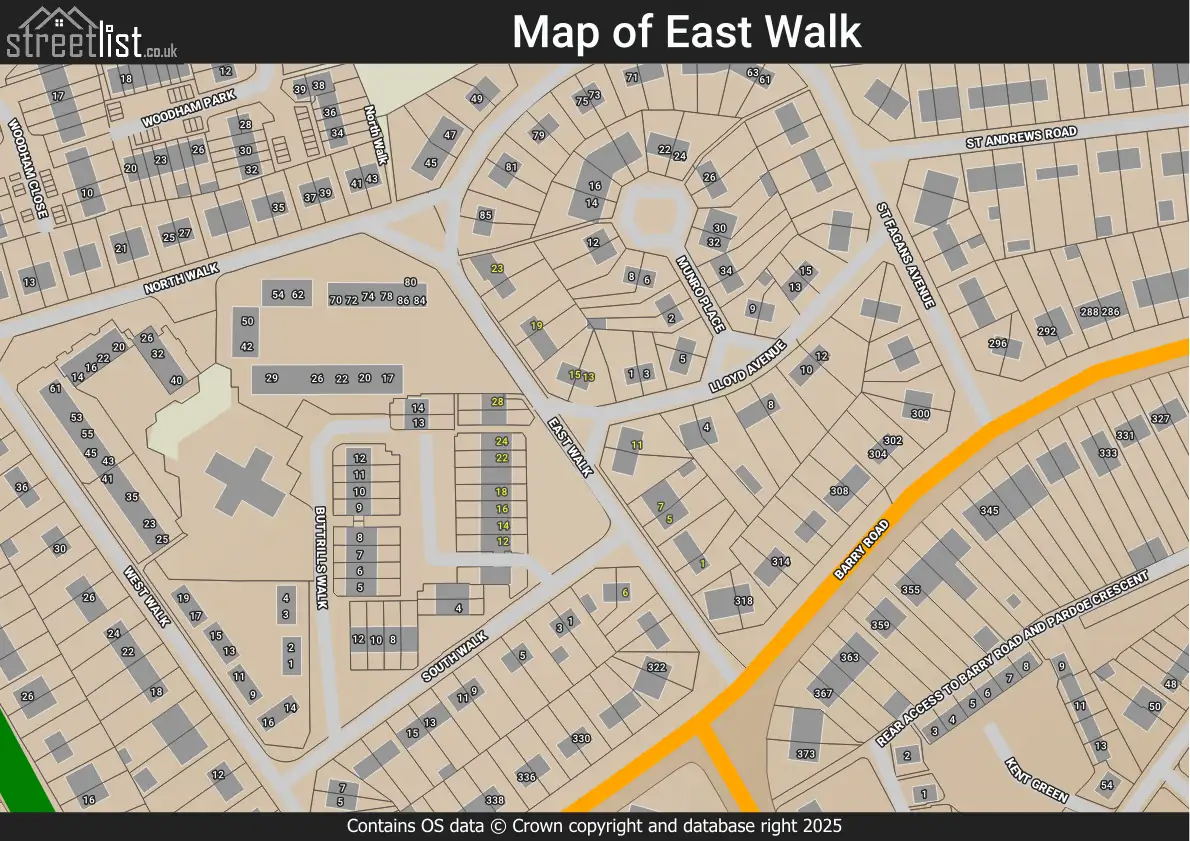 Map of East Walk