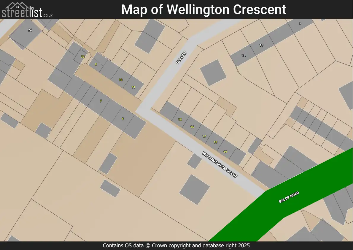 Map of Wellington Crescent