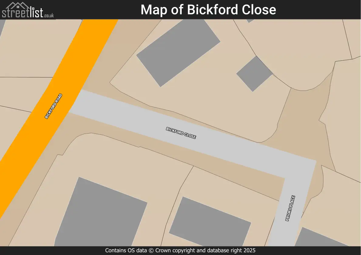 Map of Bickford Close