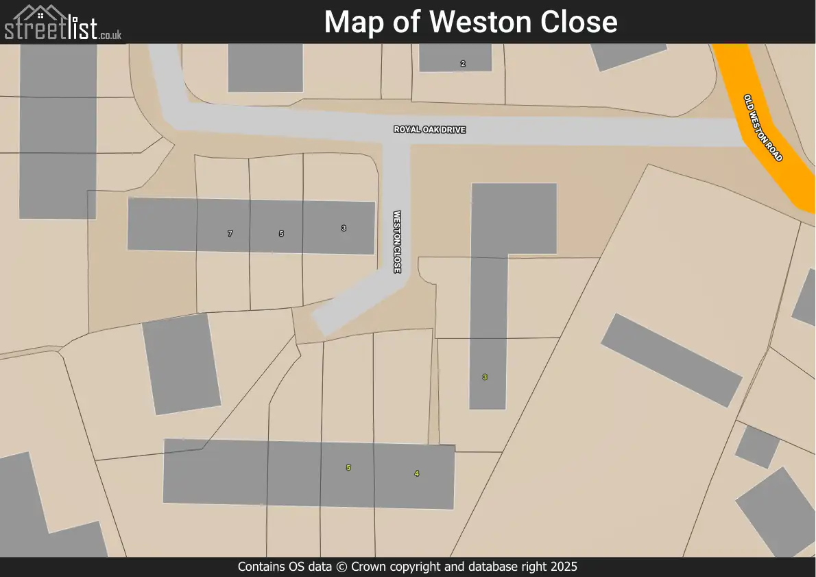 Map of Weston Close