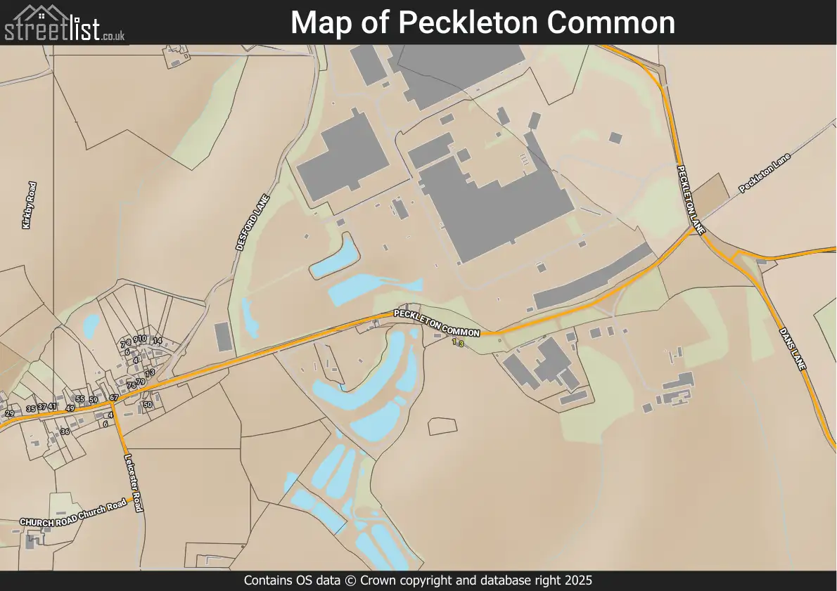 Map of Peckleton Common