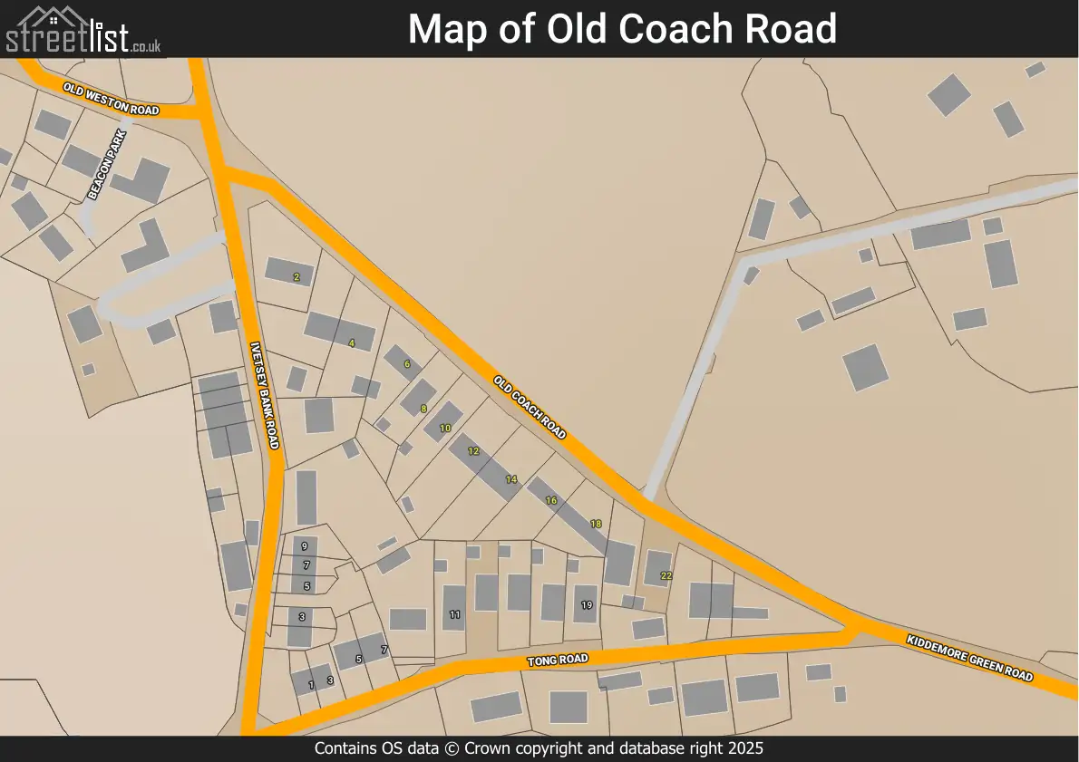 Map of Old Coach Road