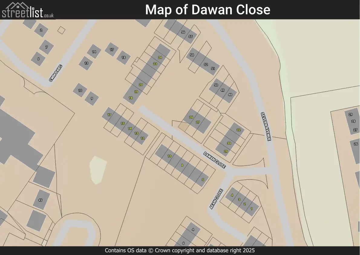Map of Dawan Close