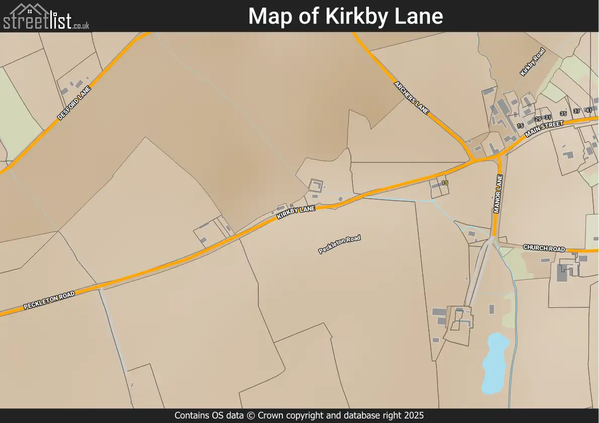 Map of Kirkby Lane