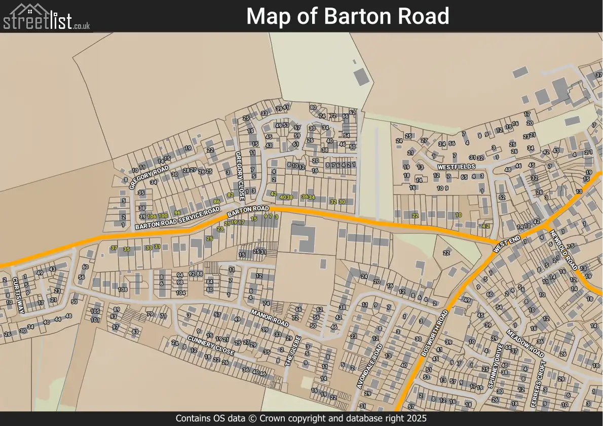 Map of Barton Road