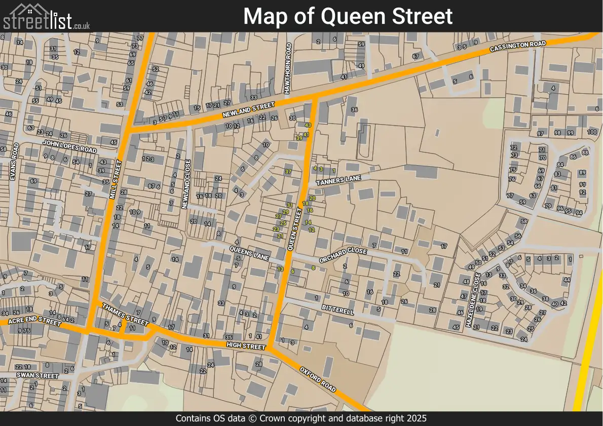Queen Street Eynsham Oxfordshire Street Map Property And Local
