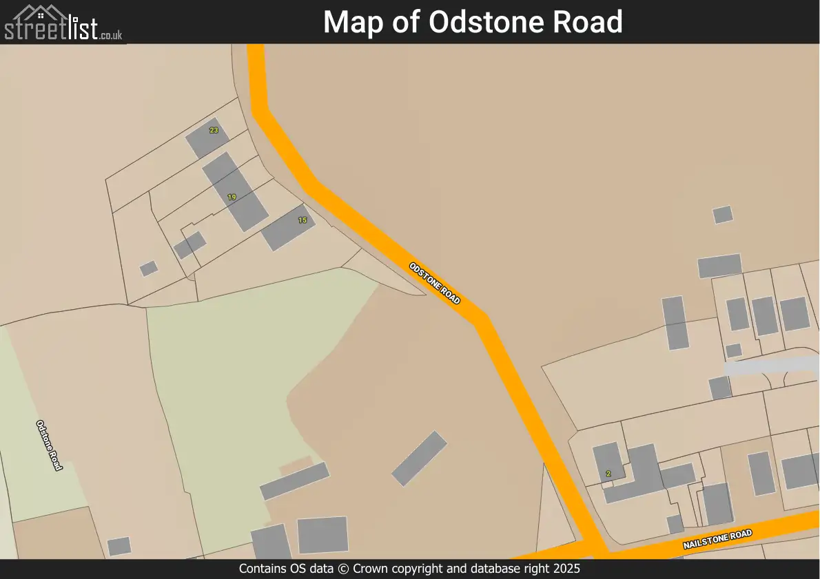 Map of Odstone Road