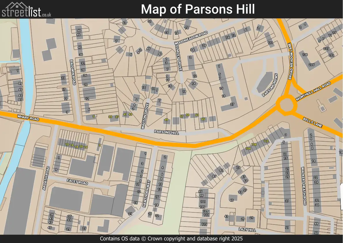 Map of Parsons Hill