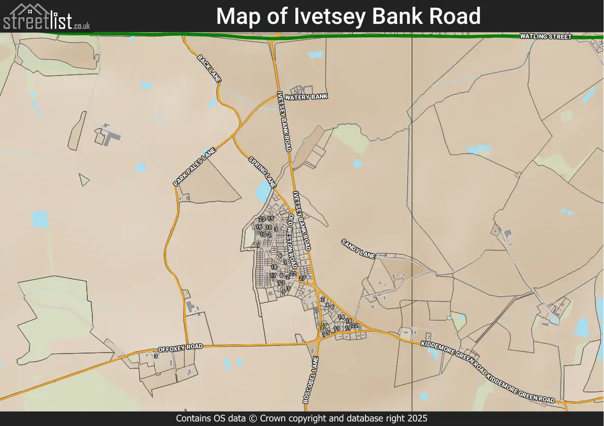 Map of Ivetsey Bank Road