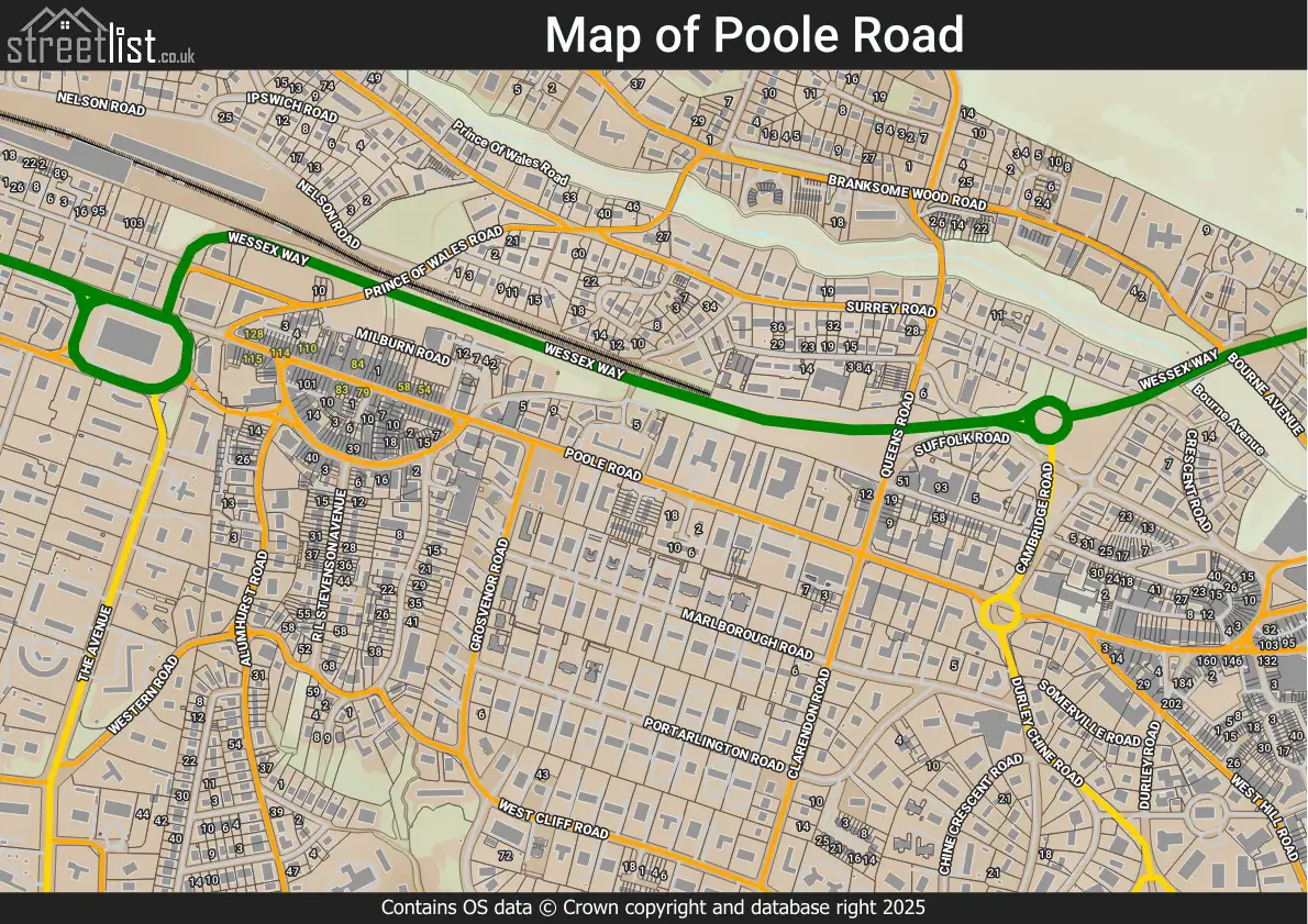 Map of Poole Road