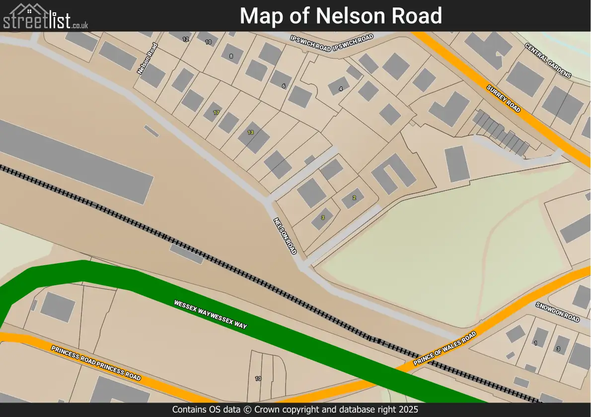 Map of Nelson Road