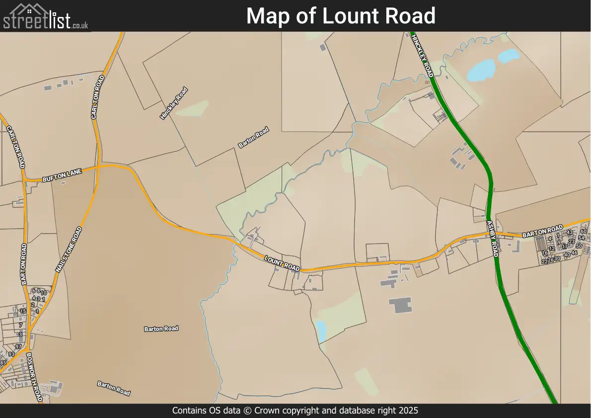Map of Lount Road